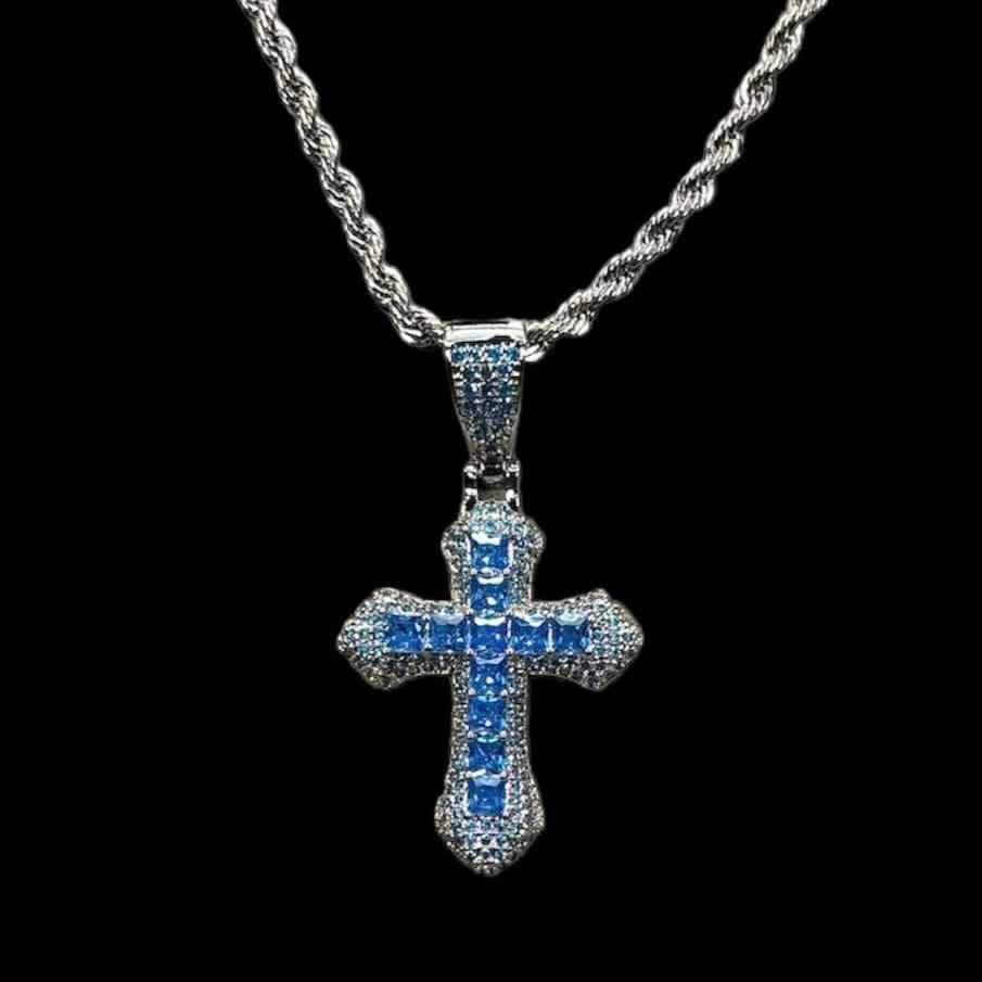 Ciondolo Croce Blu Acqua - Preziosi Milano