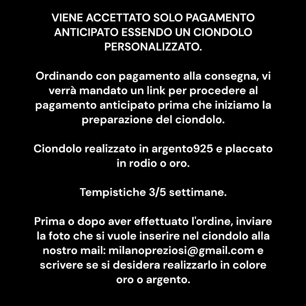 Ciondolo Personalizzato Con Foto o Logo In Argento 925 - Preziosi Milano 