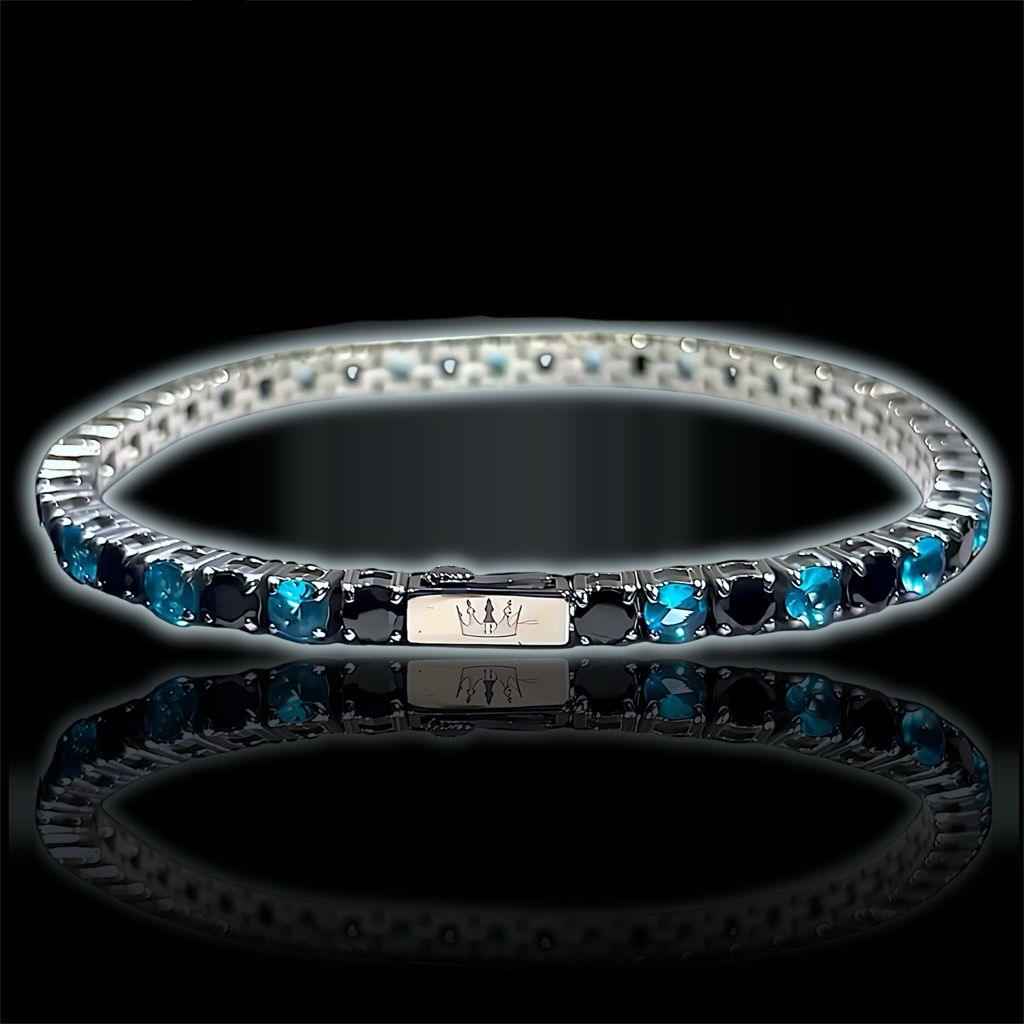 Bracciale Tennis Nero Azzurro - Preziosi Milano