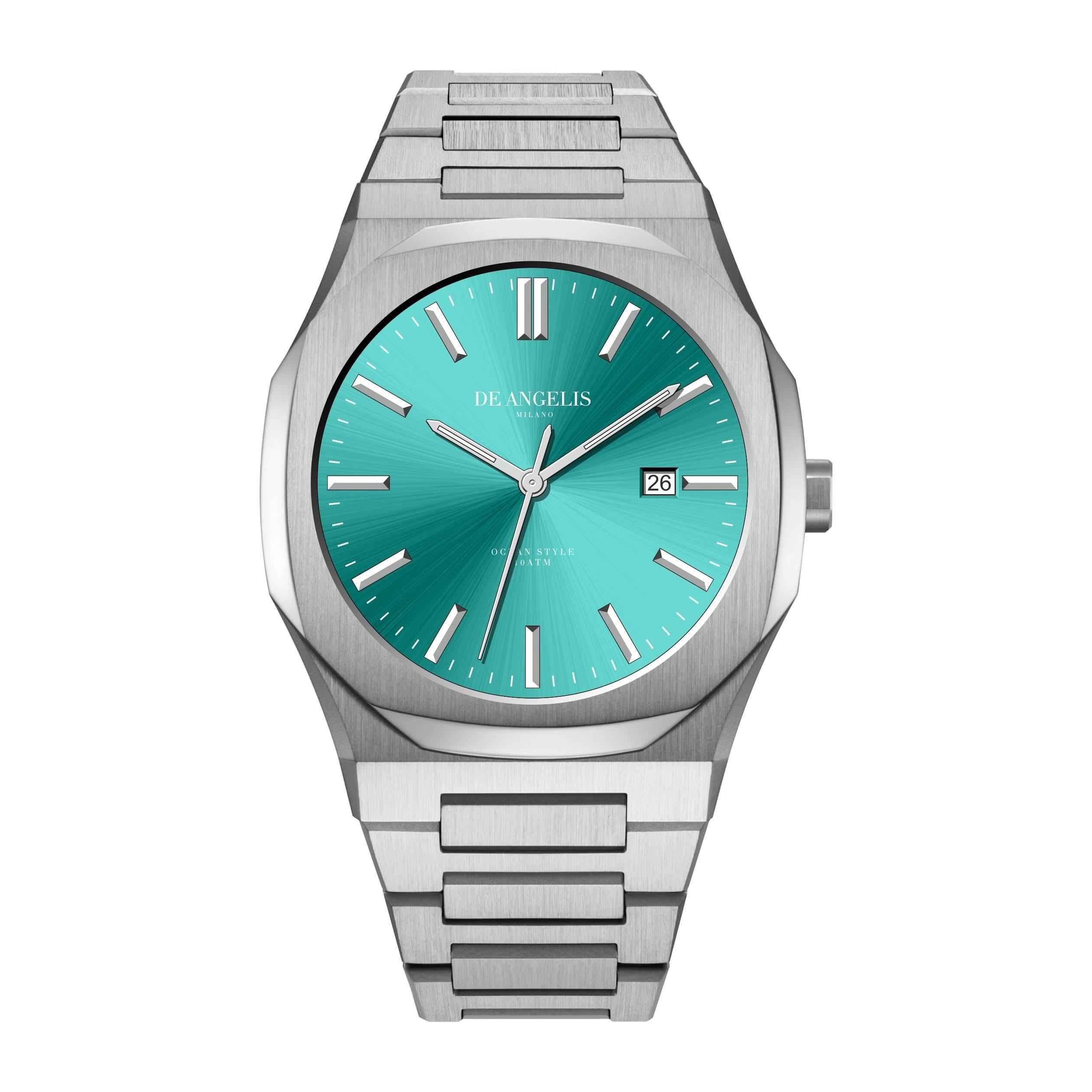 De Angelis Ocean Silver Azzurro Tiffany Sunray - Preziosi Milano