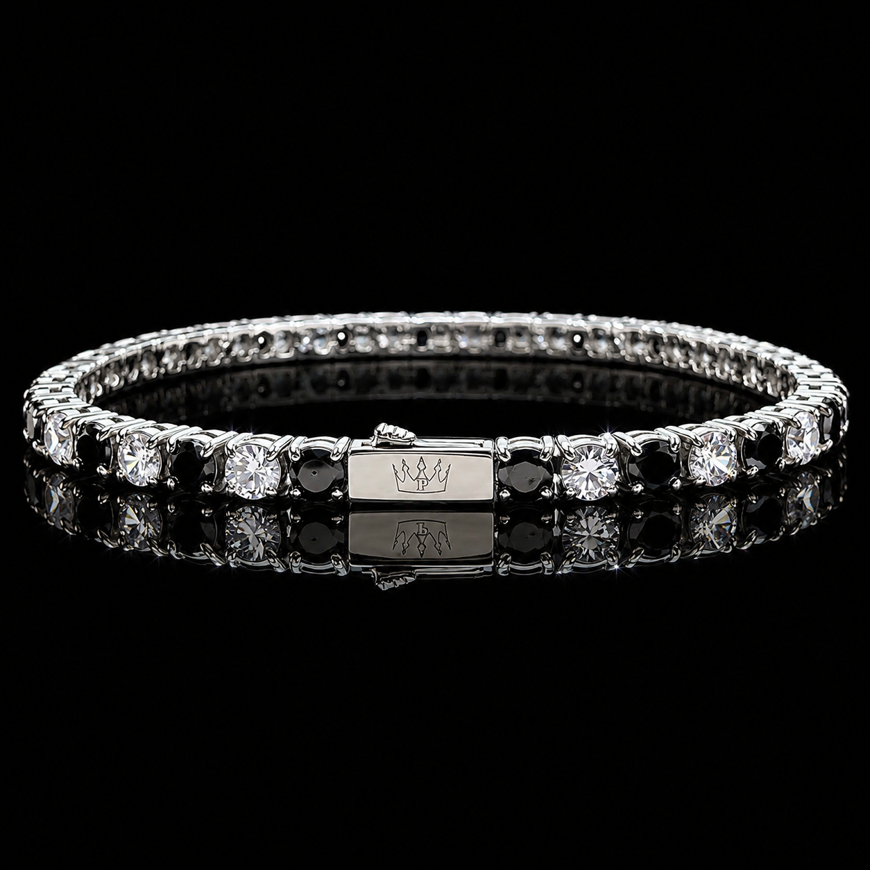 Bracciale Tennis Bianco Nero
