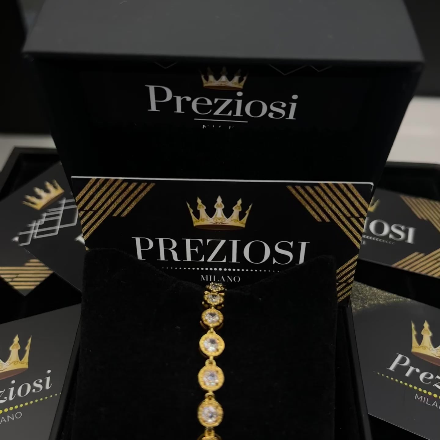 Pulsera de cristal de acero inoxidable de oro