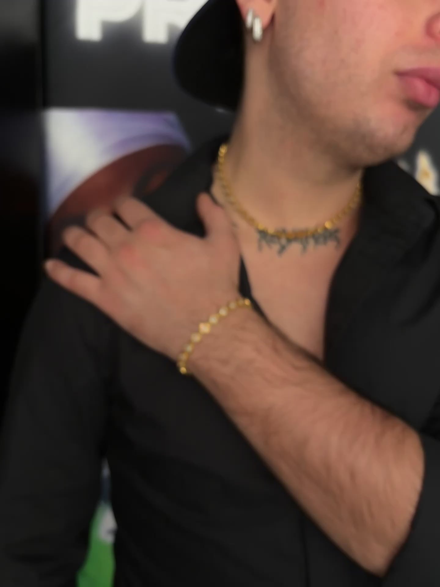 Pulsera de cristal de acero inoxidable de oro