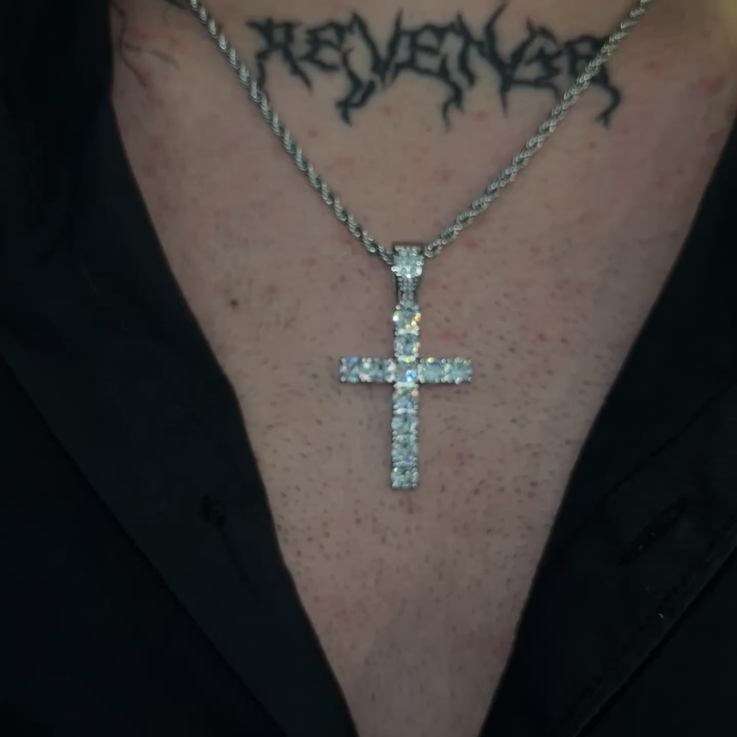 Pendentif Croix Diamant Argent