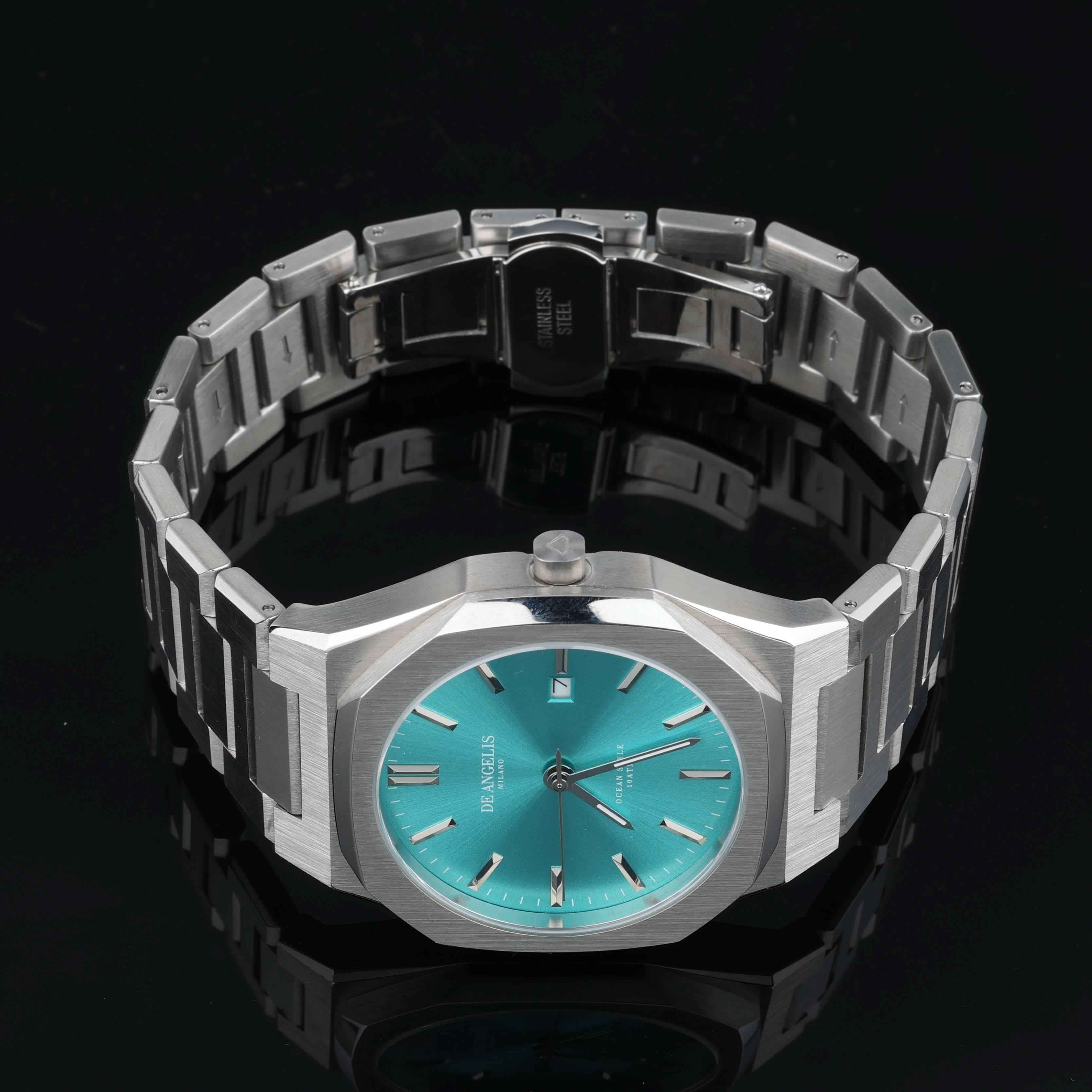 De Angelis Ocean Silver Azzurro Tiffany Sunray - Preziosi Milano
