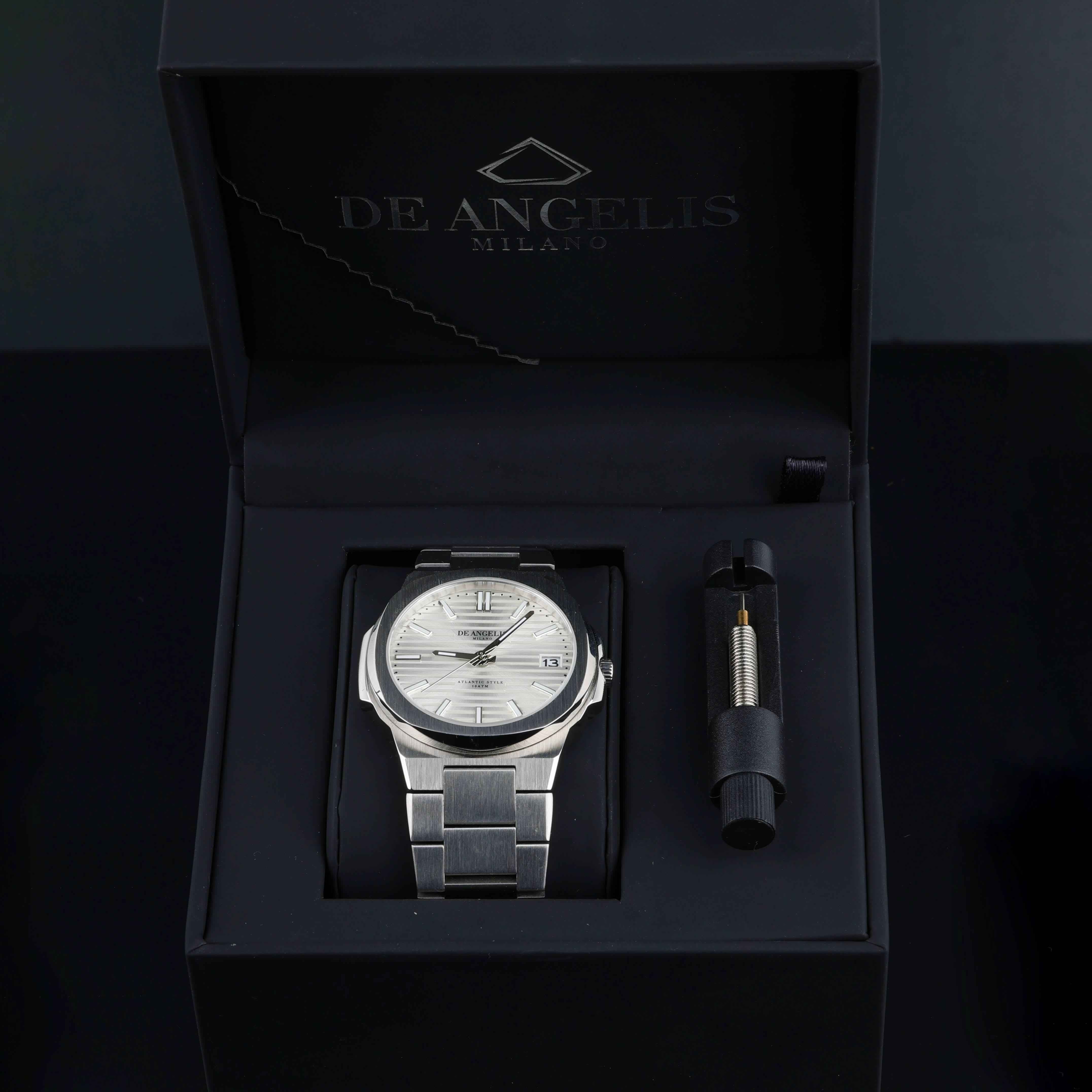 De Angelis Atlantic Silver Bianco Sunray - Preziosi Milano