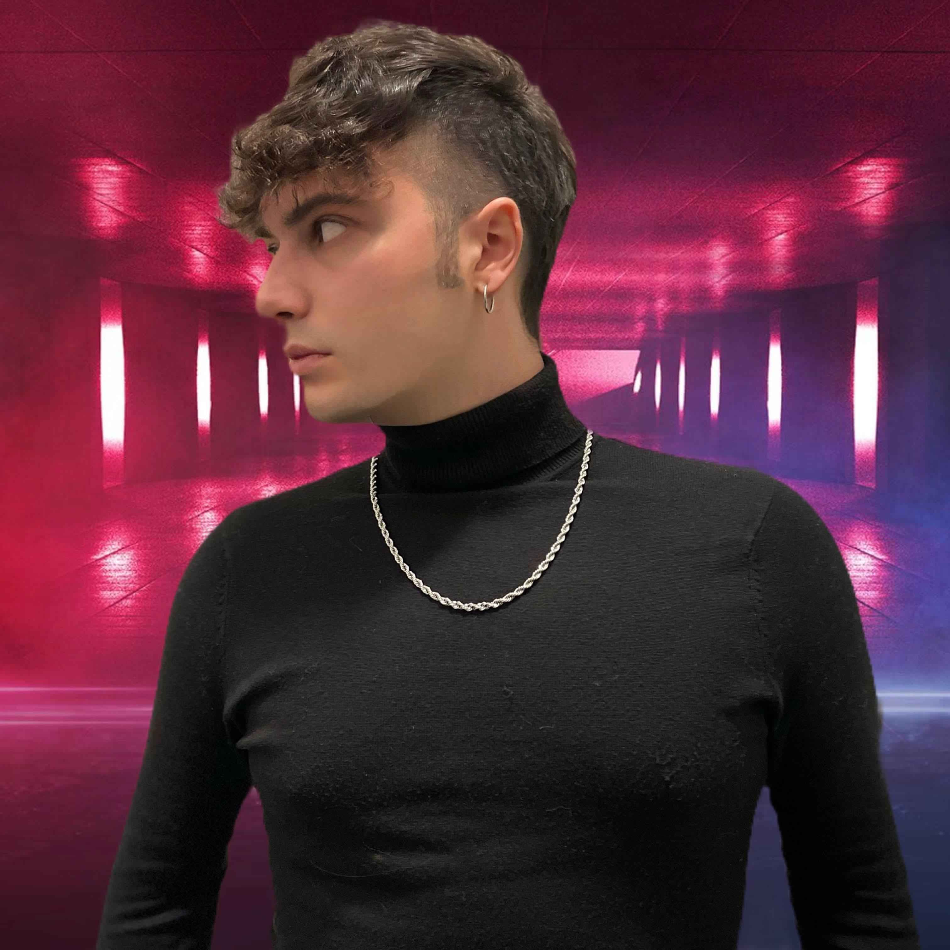 Collana treccia argento - Preziosi Milano 55cm/5mm