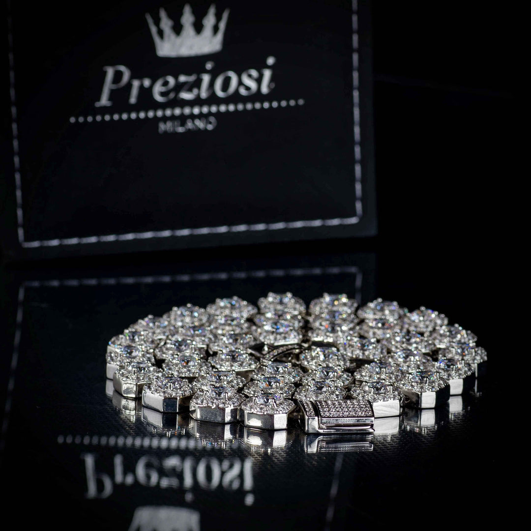 Collana Ice Style Luxury Rhodium 11mm - Preziosi Milano