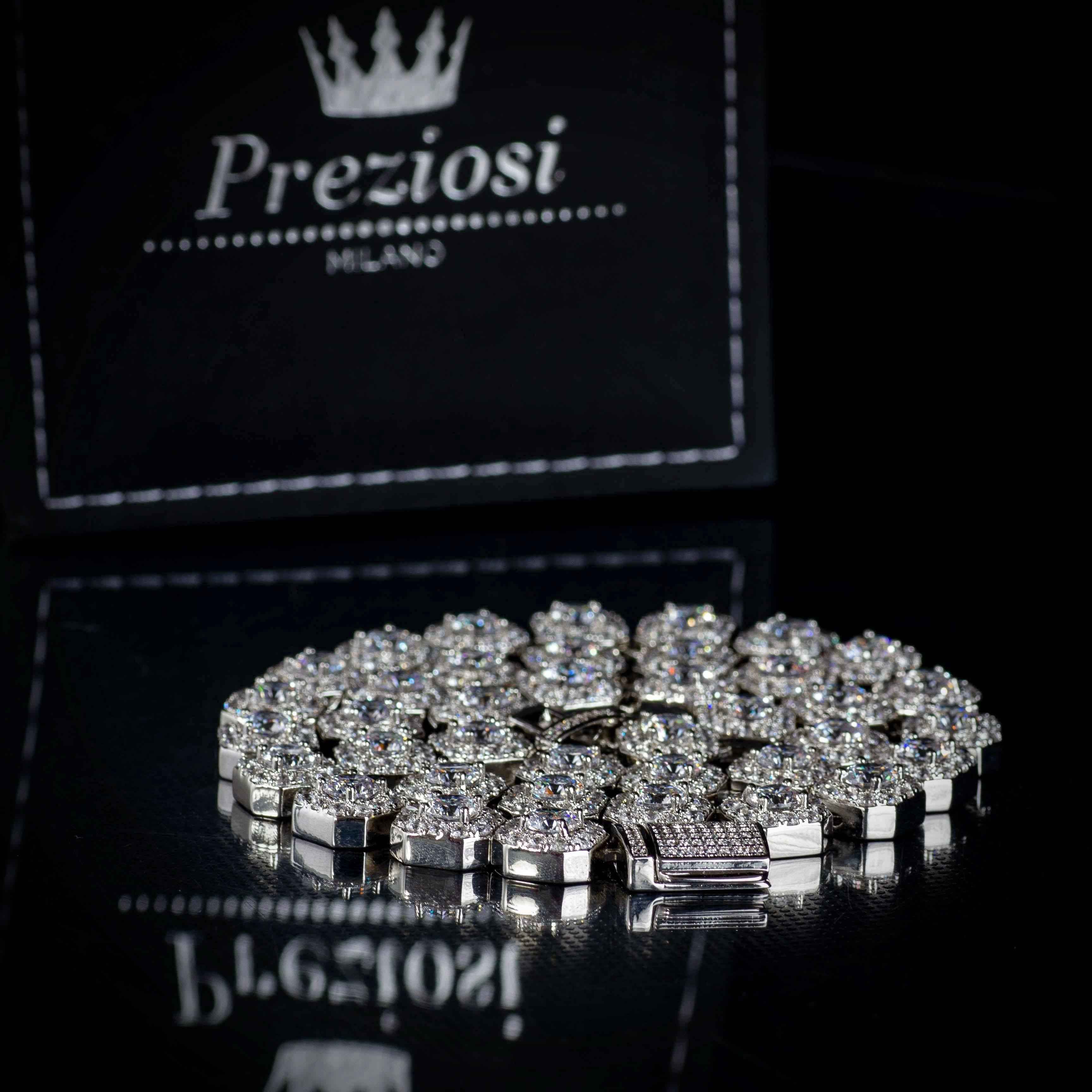 Collana Ice Style Luxury Rhodium 11mm - Preziosi Milano