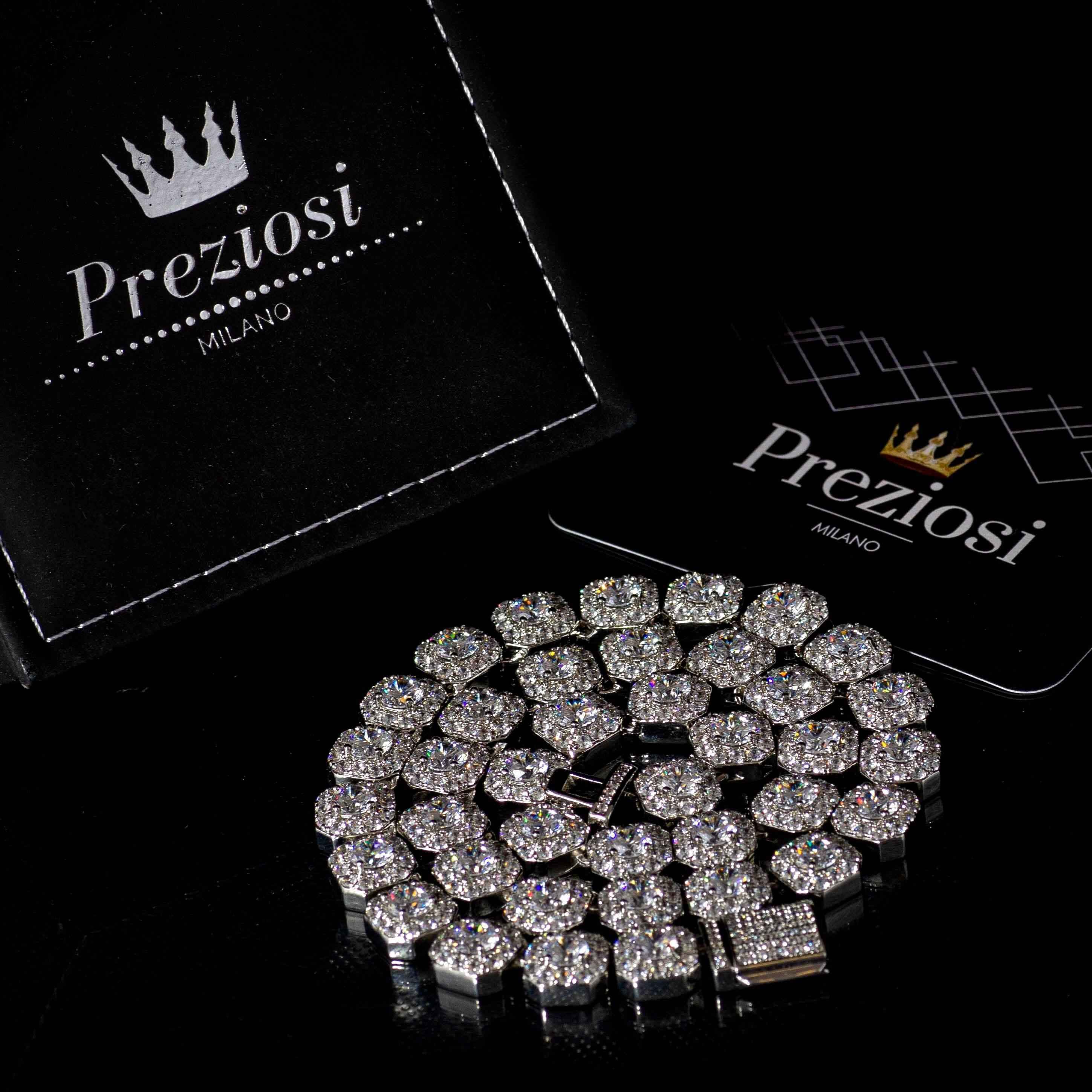 Collana Ice Style Luxury Rhodium 11mm - Preziosi Milano