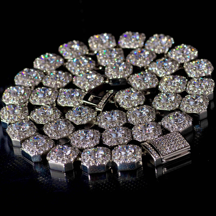 Collana Ice Style Luxury Rhodium 11mm - Preziosi Milano