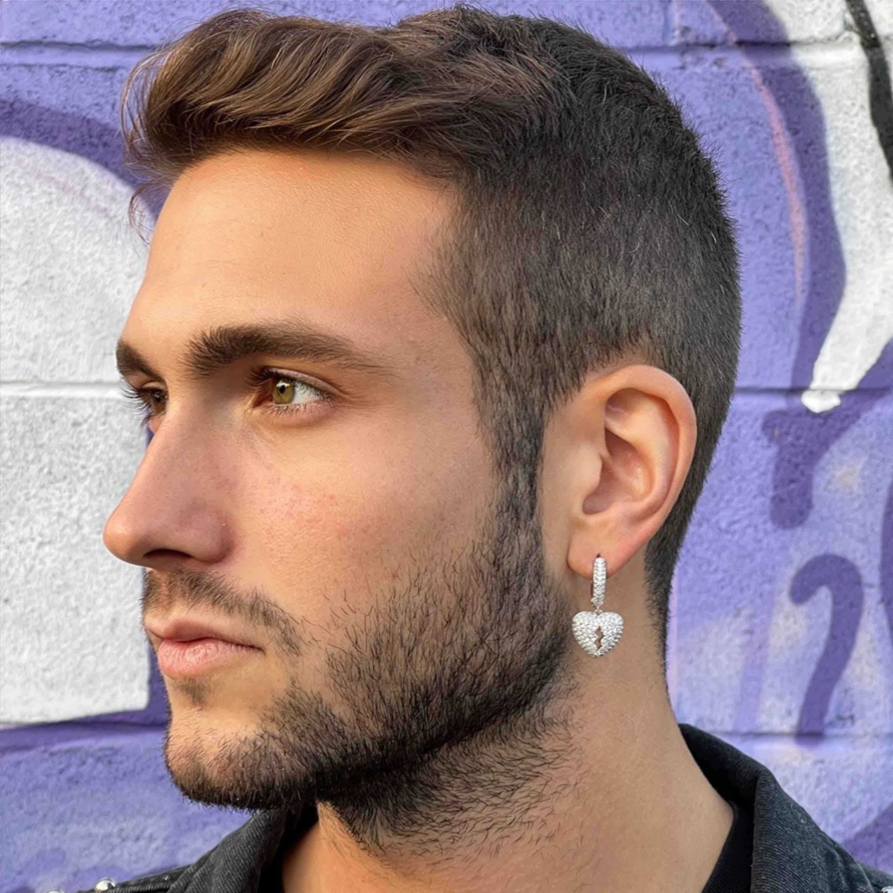 Orecchini Cuore Spezzato Luxury Rhodium in - Preziosi Milano