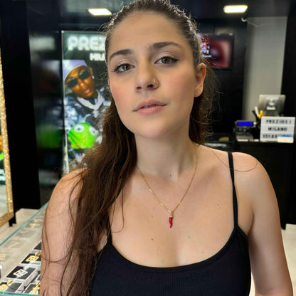 Collana Cornetti Peperoncini E Cuori Fortuna Napoli - Preziosi Milano 