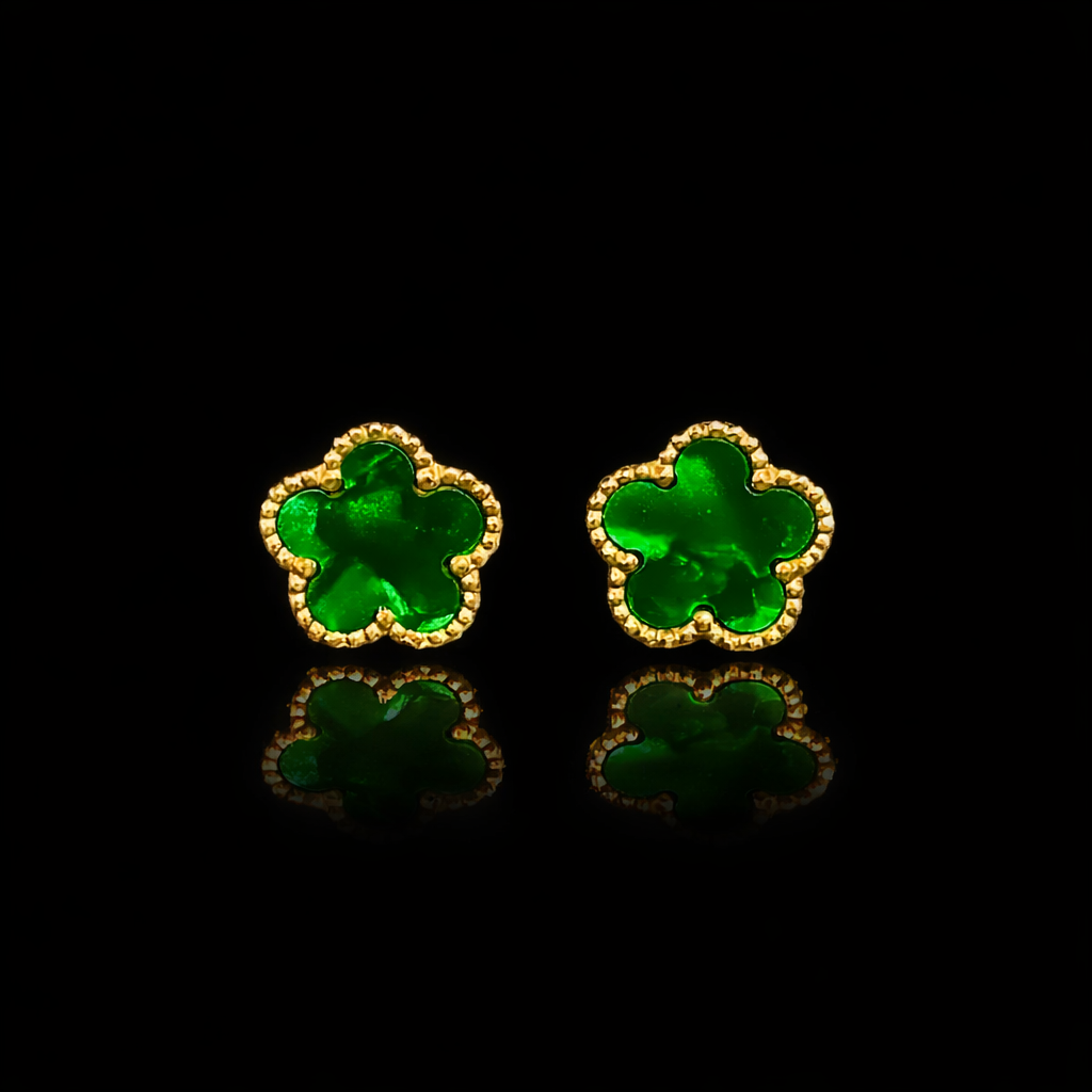 Orecchini Fiore Verde