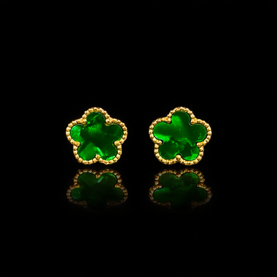 Orecchini Fiore Verde