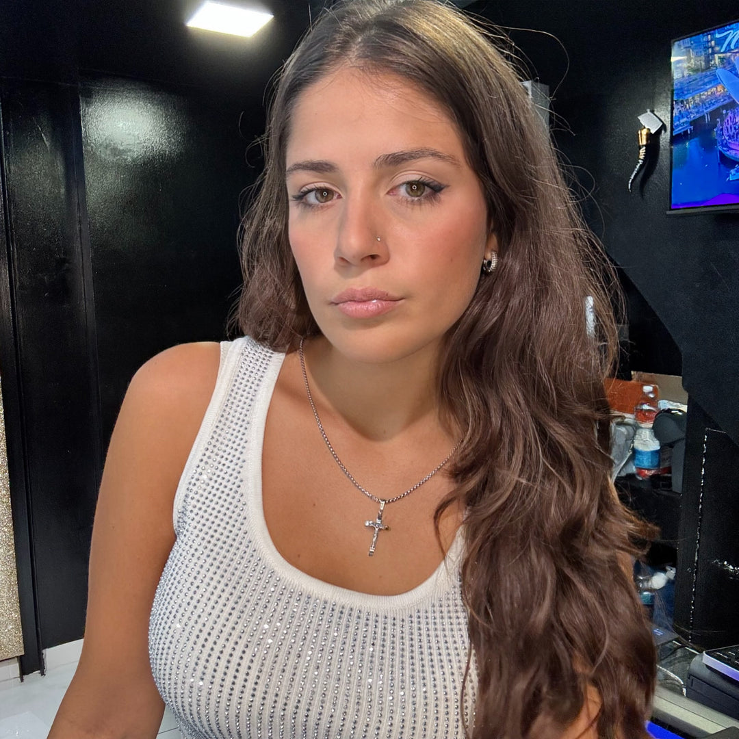 Collana Croce Gesú Argento