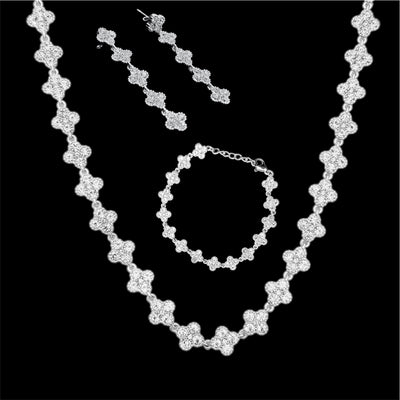Collana + Bracciale + Orecchini Cristal Flower - Preziosi Milano 