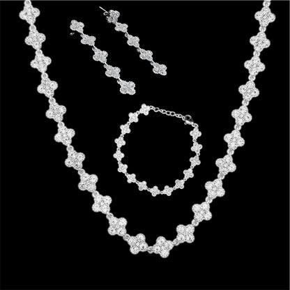 Collana + Bracciale + Orecchini Cristal Flower - Preziosi Milano 