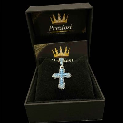 Ciondolo Croce Blu Acqua - Preziosi Milano 