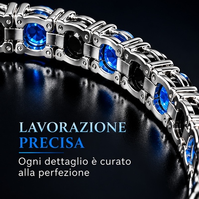 Bracciale Tennis Nero Azzurro