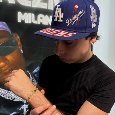 Bracciale Cristal Flower Gold Green