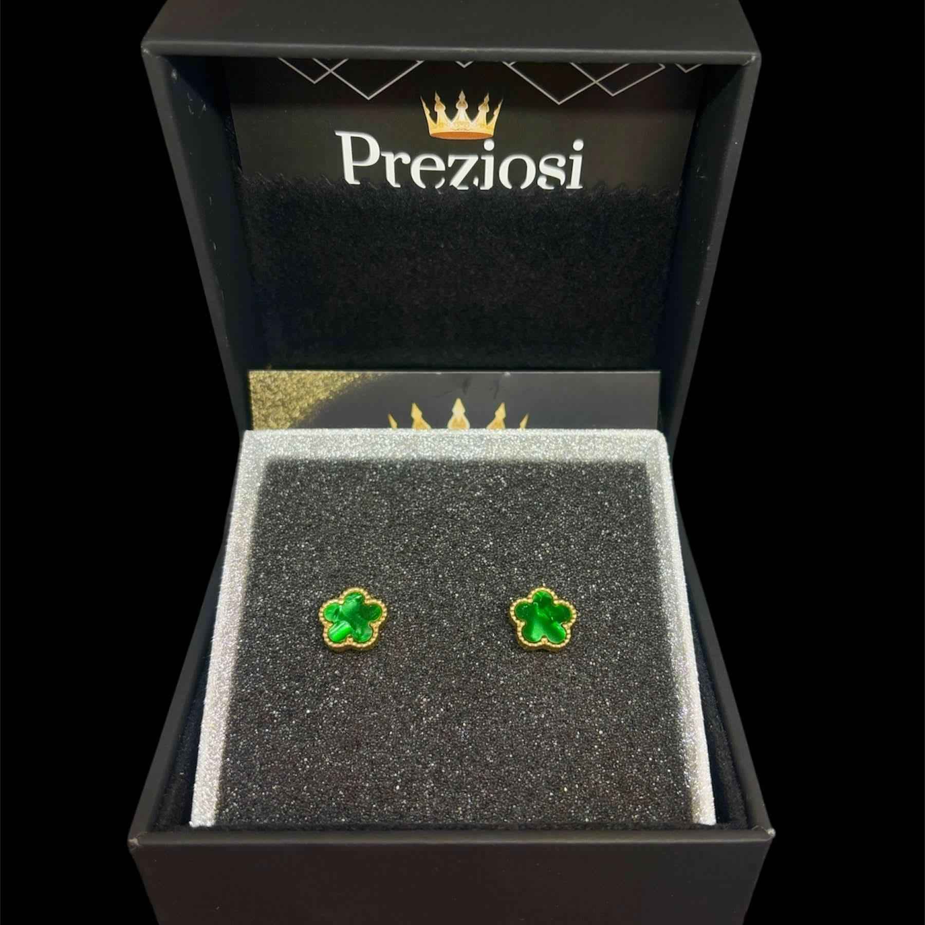 Orecchini Fiore Verde - Preziosi Milano 