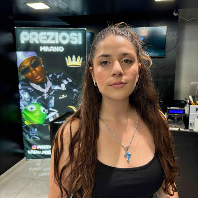 Ciondolo Croce Blu Acqua - Preziosi Milano 