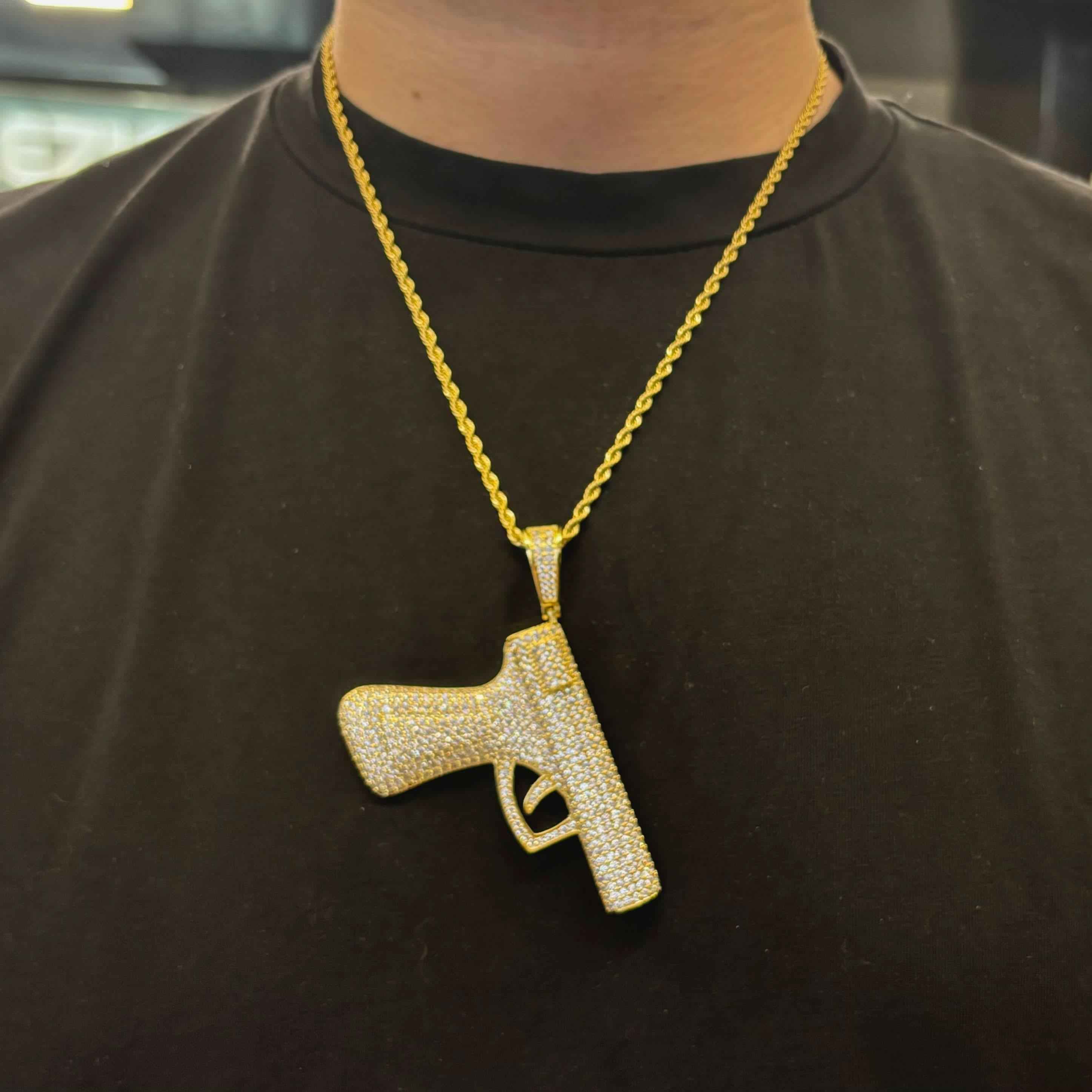 Ciondolo Big Pistola Oro - Preziosi Milano 