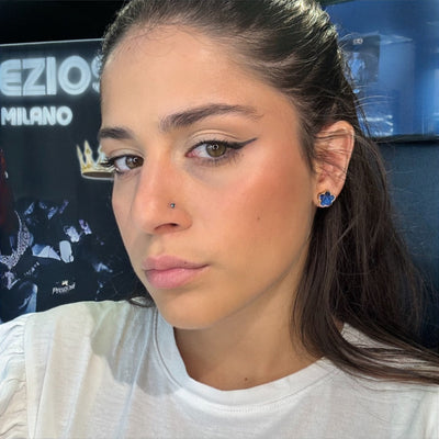 Orecchini Fiore Blu - Preziosi Milano 