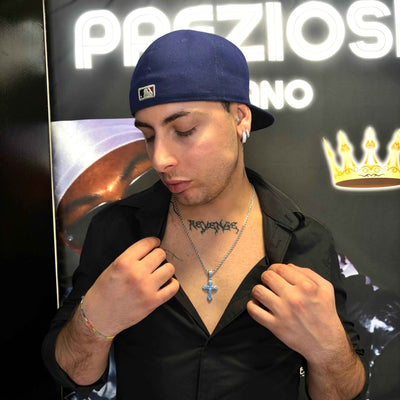 Ciondolo Croce Blu Acqua - Preziosi Milano 