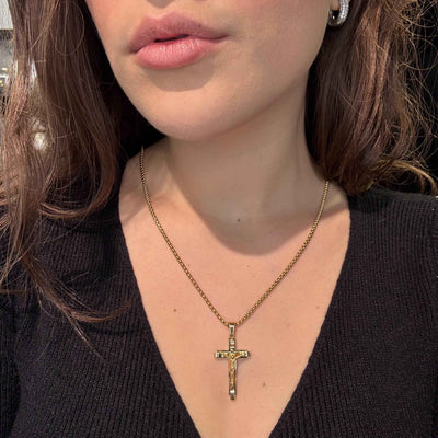 Collana Croce Gesù Crocifisso Oro - Preziosi Milano 