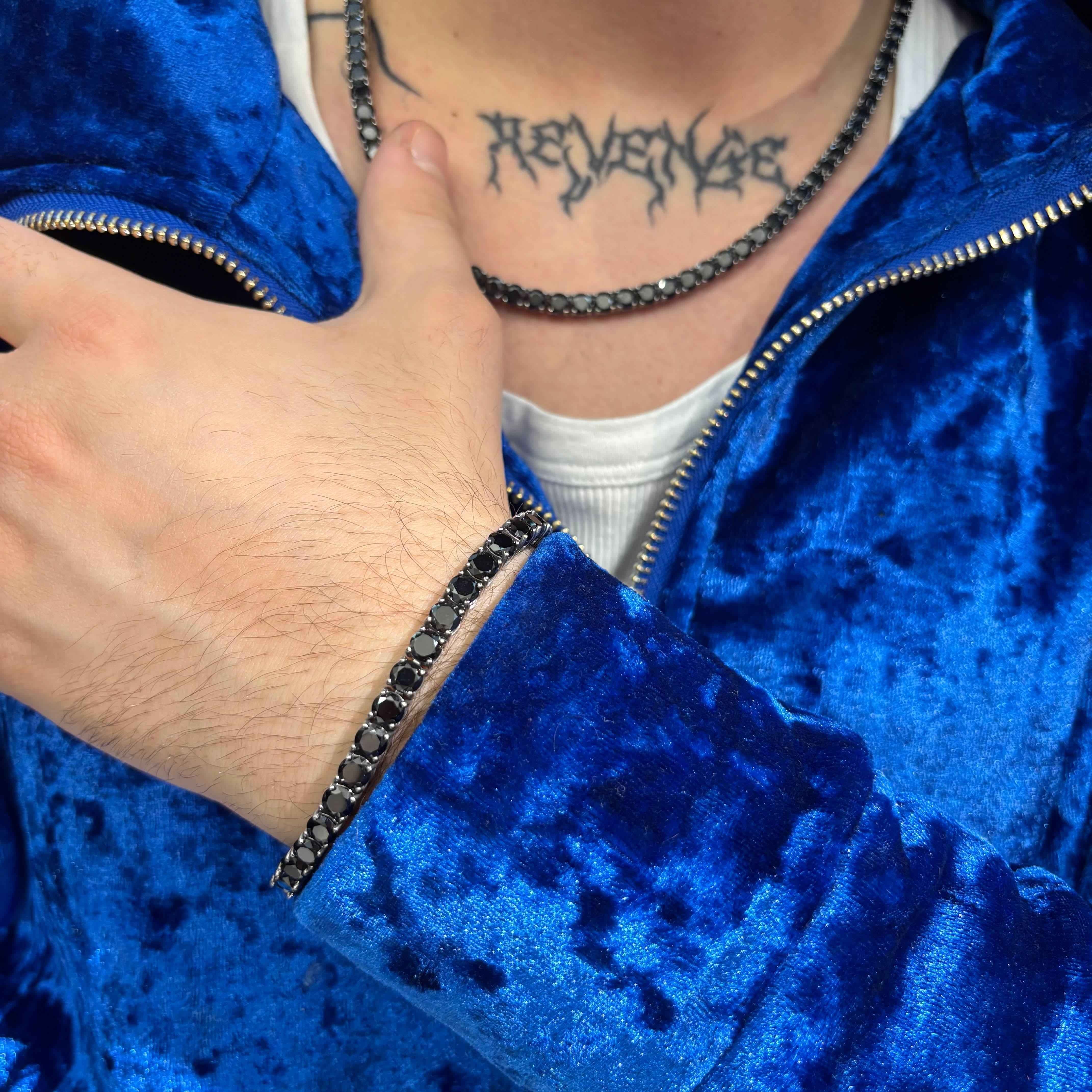 Collana Tennis Nera + Bracciale Tennis Nero - Preziosi Milano 