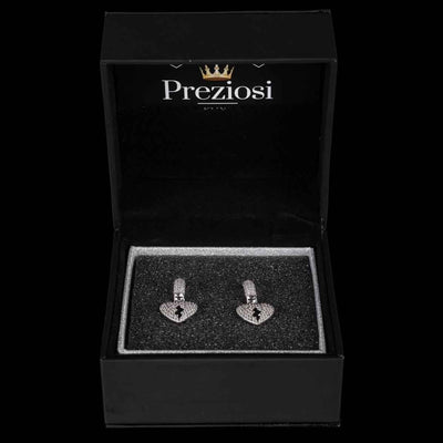 Orecchini Cuore Spezzato Luxury Rhodium in - Preziosi Milano 