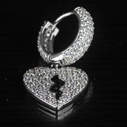 Orecchini Cuore Spezzato Luxury Rhodium in - Preziosi Milano 