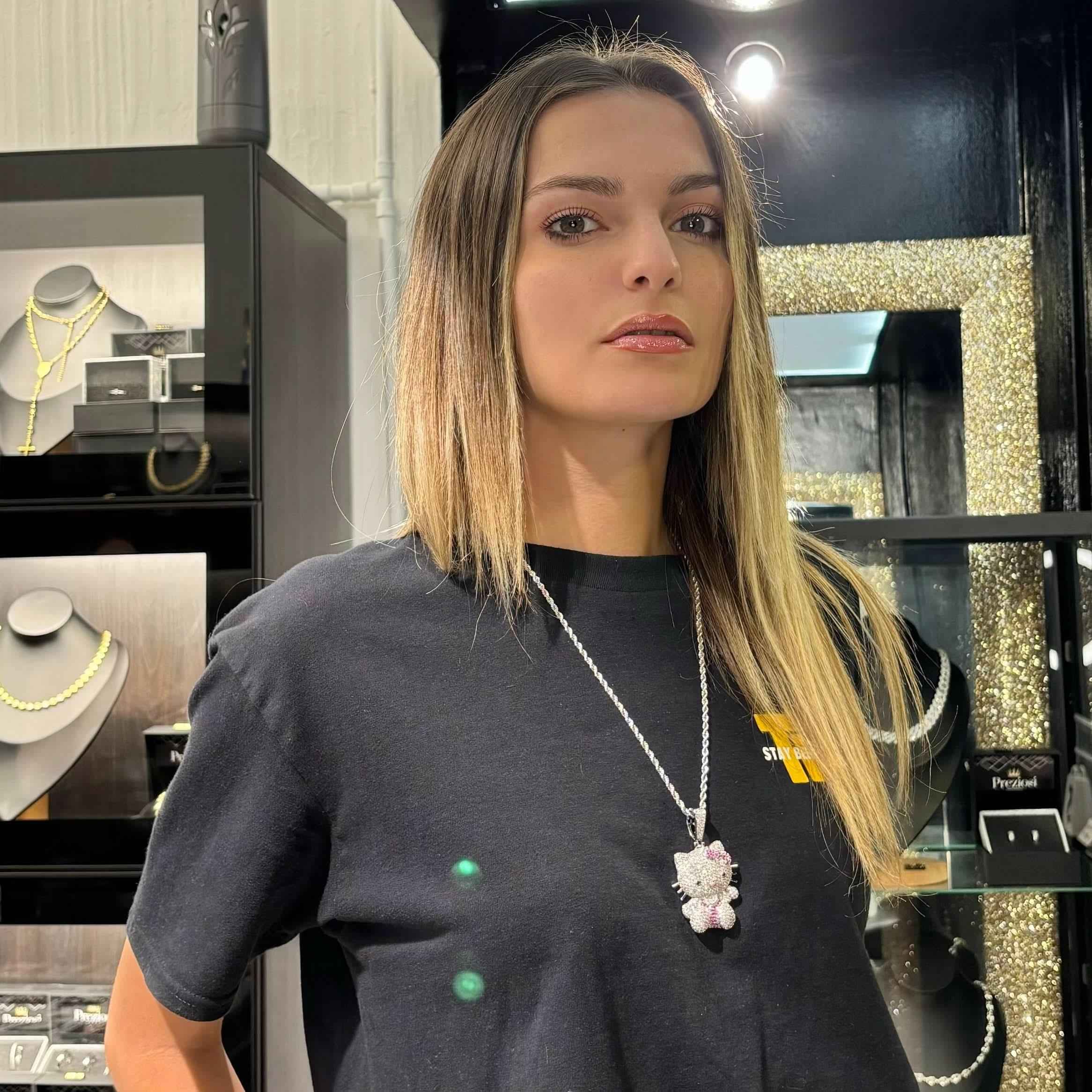 Ciondolo Kitty Argento - Preziosi Milano 
