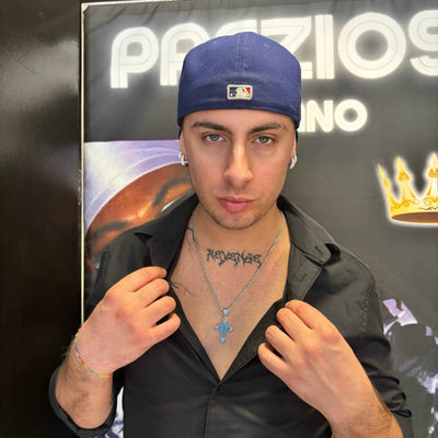 Ciondolo Croce Blu Acqua - Preziosi Milano 