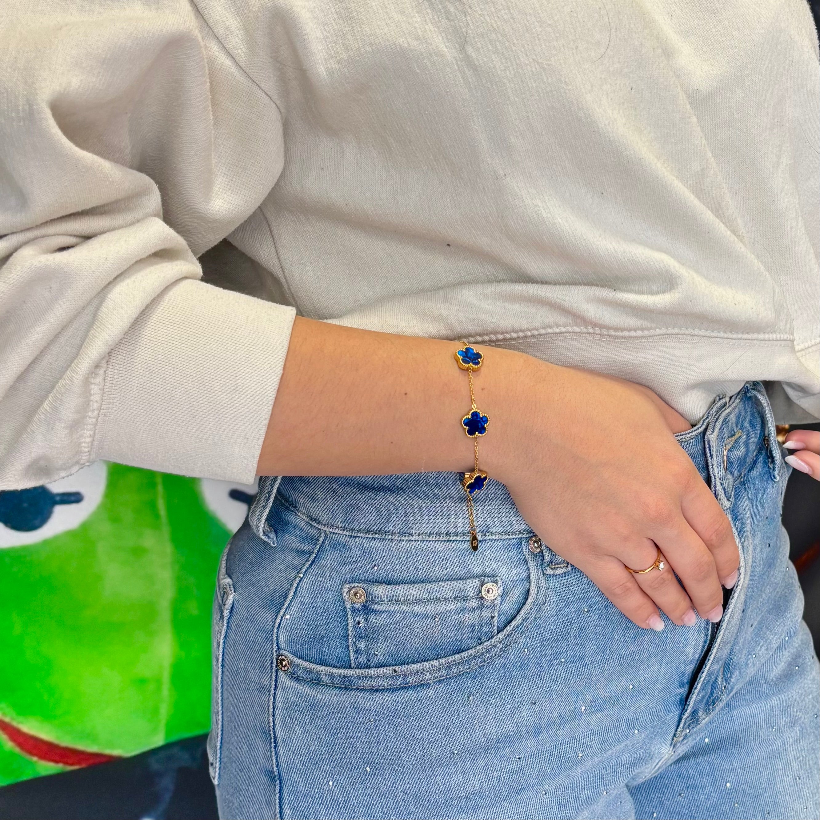 Bracciale Fiori Blu - Preziosi Milano 