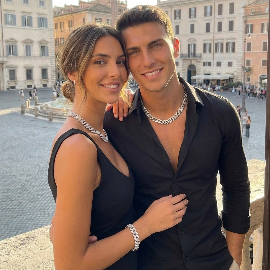 Collana Ice Trap Argento + Bracciale Ice Square Argento