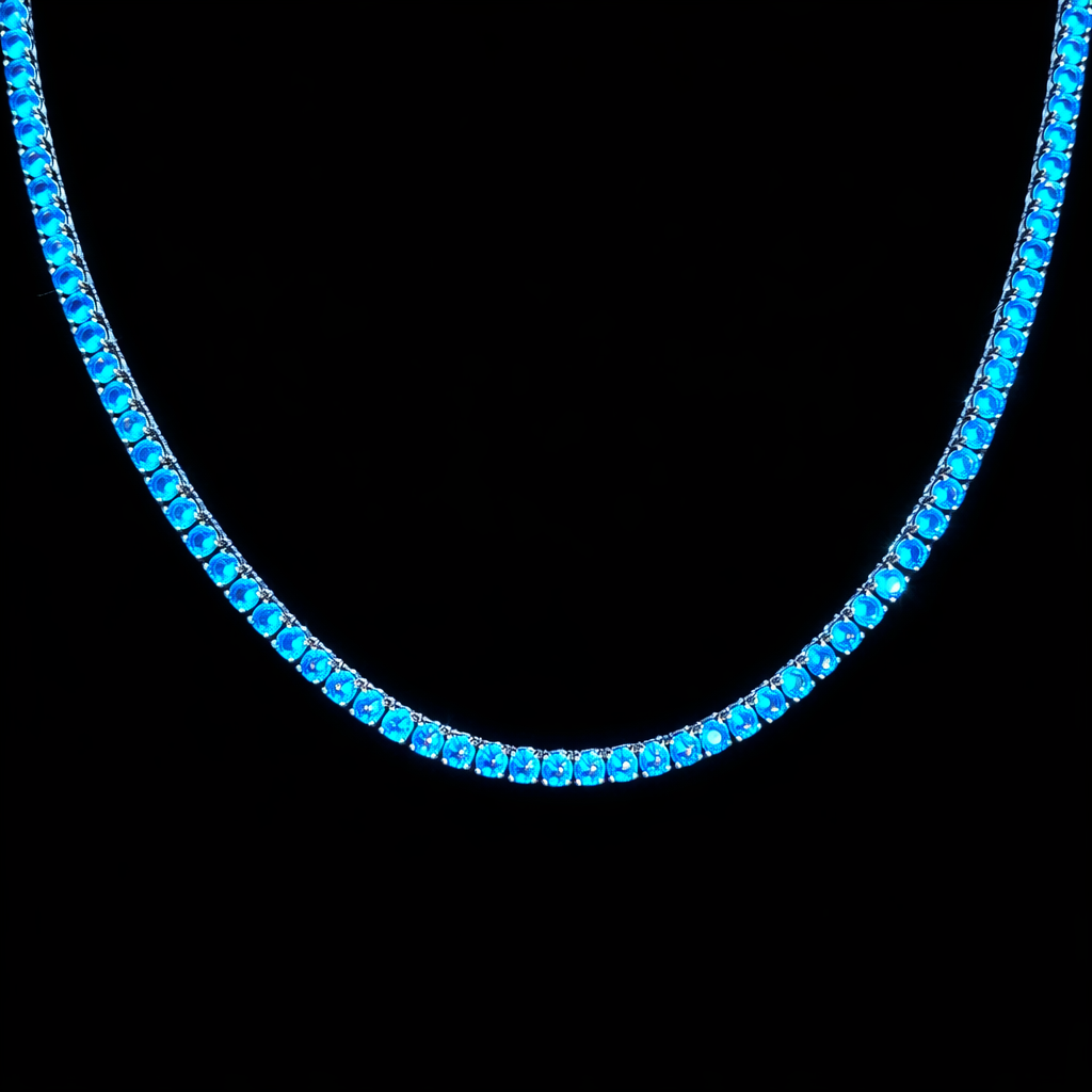 Collana Tennis Blu Azzurra Luxury Inox
