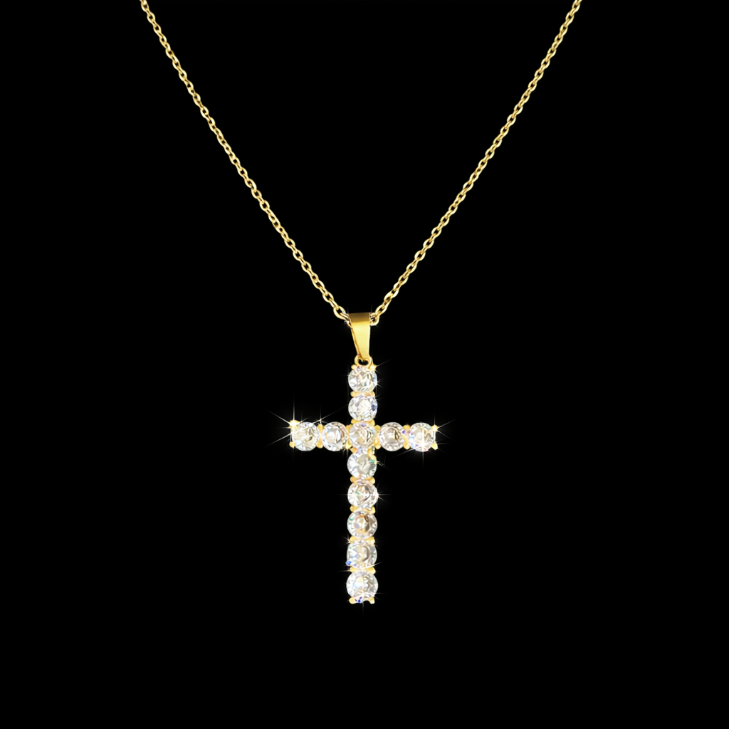 Clever Schmuck Set di ciondolo a forma di croce, 18 mm, con 1 zircone al centro, semplice lucido, oro 333, 8 carati e catena placcata in oro, 38 cm, in custodia a croce, oro giallo, Zirconia cubica Clever Schmuck Set di ciondolo a forma di croce, 18 mm, con 1 zircone al centro, semplice lucido, oro 333, 8 carati e catena placcata in oro, 38 cm, in custodia a croce, oro giallo, Zirconia cubica