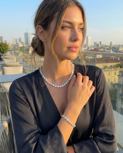 Bracciale Cristal Inox Argento