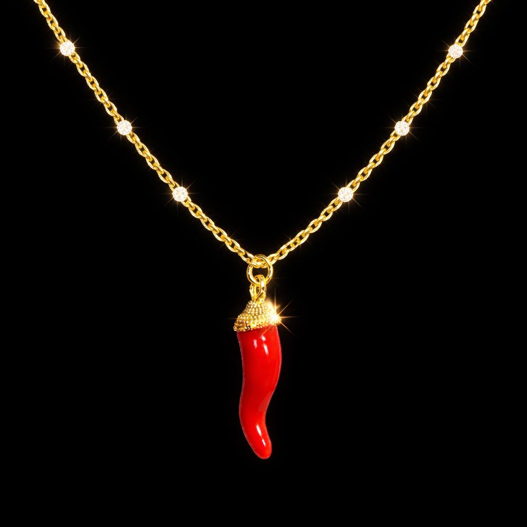 Collana Cornetti Peperoncini E Cuori Fortuna Napoli