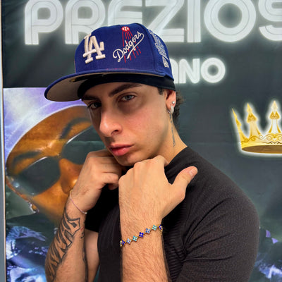 Bracciale Cristal Flower Gold Blue