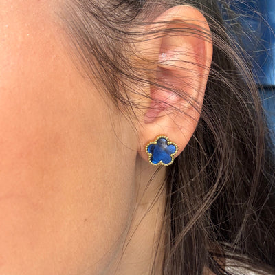 Orecchini Fiore Blu - Preziosi Milano 