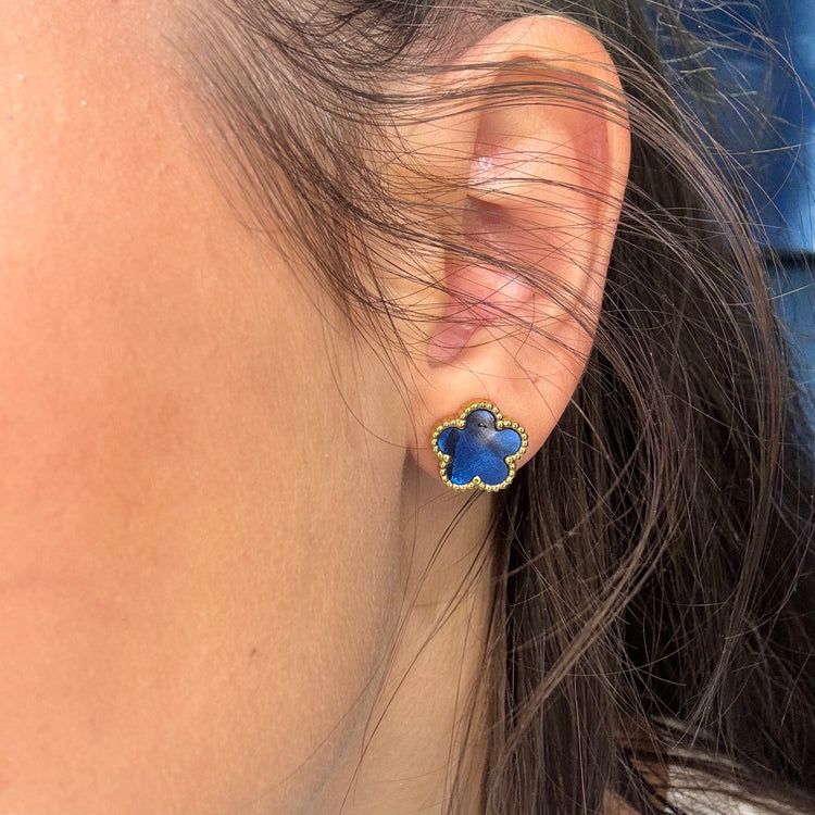 Orecchini Fiore Blu - Preziosi Milano 