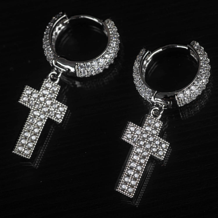 Orecchini Croce Luxury Rhodium - Preziosi Milano 