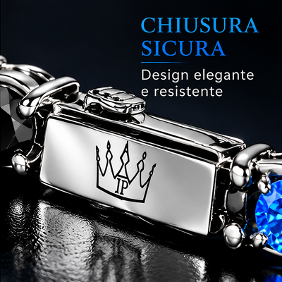 Bracciale Tennis Nero Azzurro