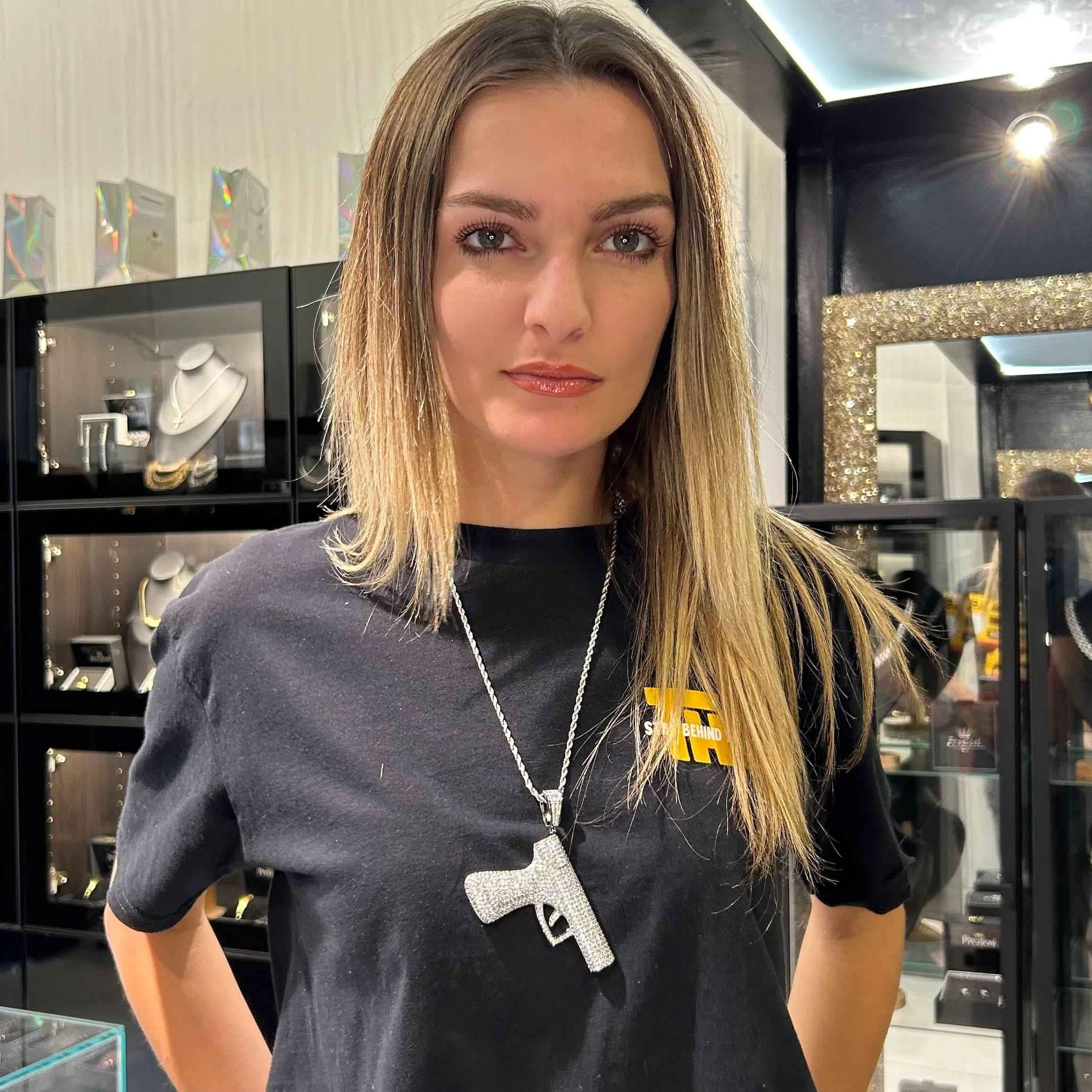 Ciondolo Big Pistola Argento - Preziosi Milano 