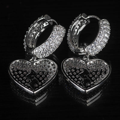 Orecchini Cuore Spezzato Luxury Rhodium in - Preziosi Milano 