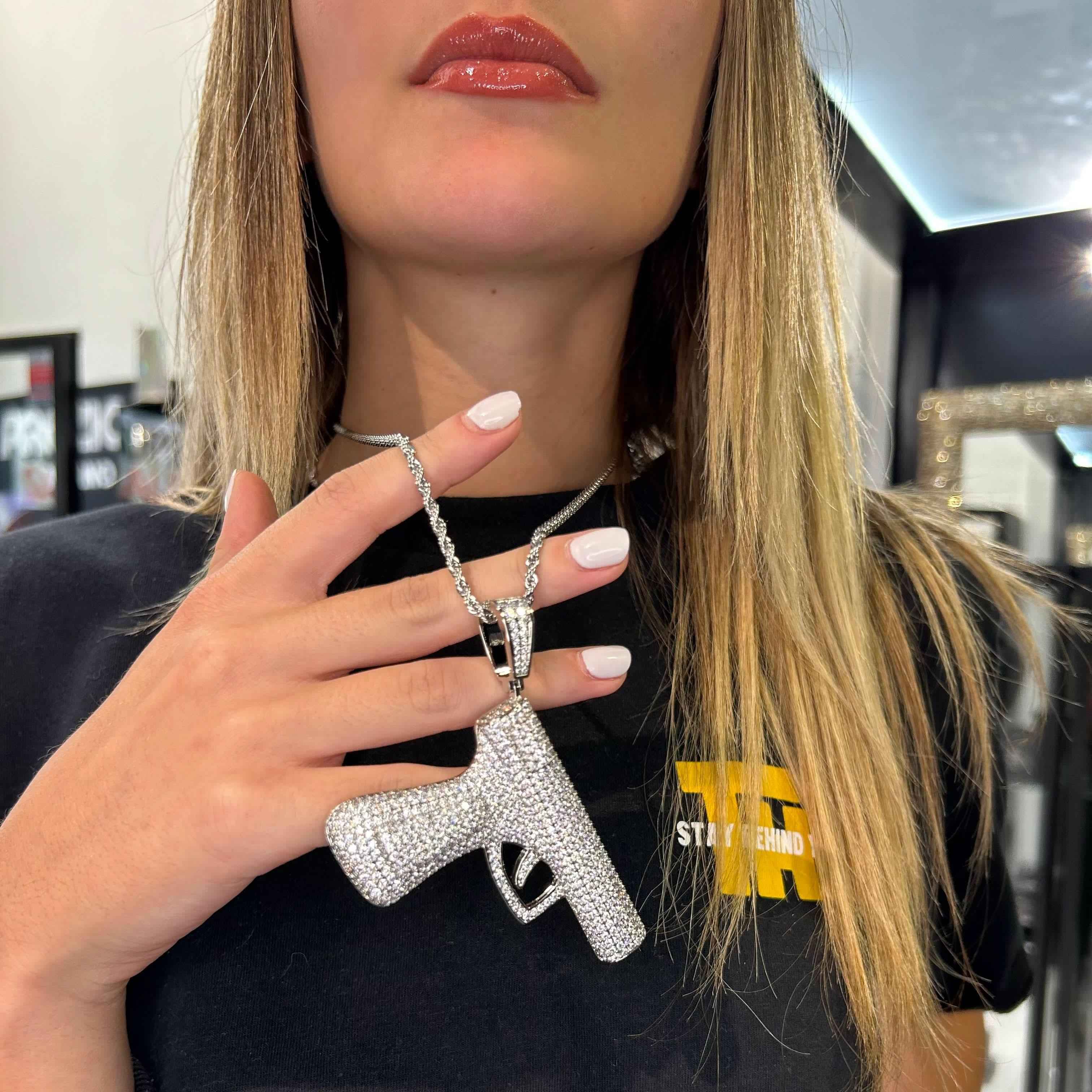 Ciondolo Big Pistola Argento - Preziosi Milano 